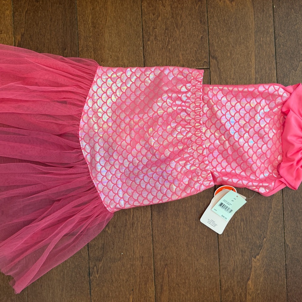 Floatimini Girls Pink Mermaid Swimsuit and skirt Set - Picture 2 of 8
